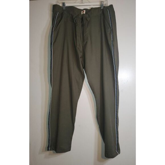 Nike Women's Athletic Pants Olive Green Drawstring Waist Striped Sides Size 18 - Picture 1 of 7